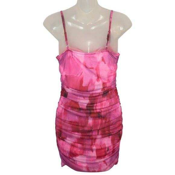 SHEIN Pink Ruched Cami Mini Dress Size Medium - Picture 3 of 6